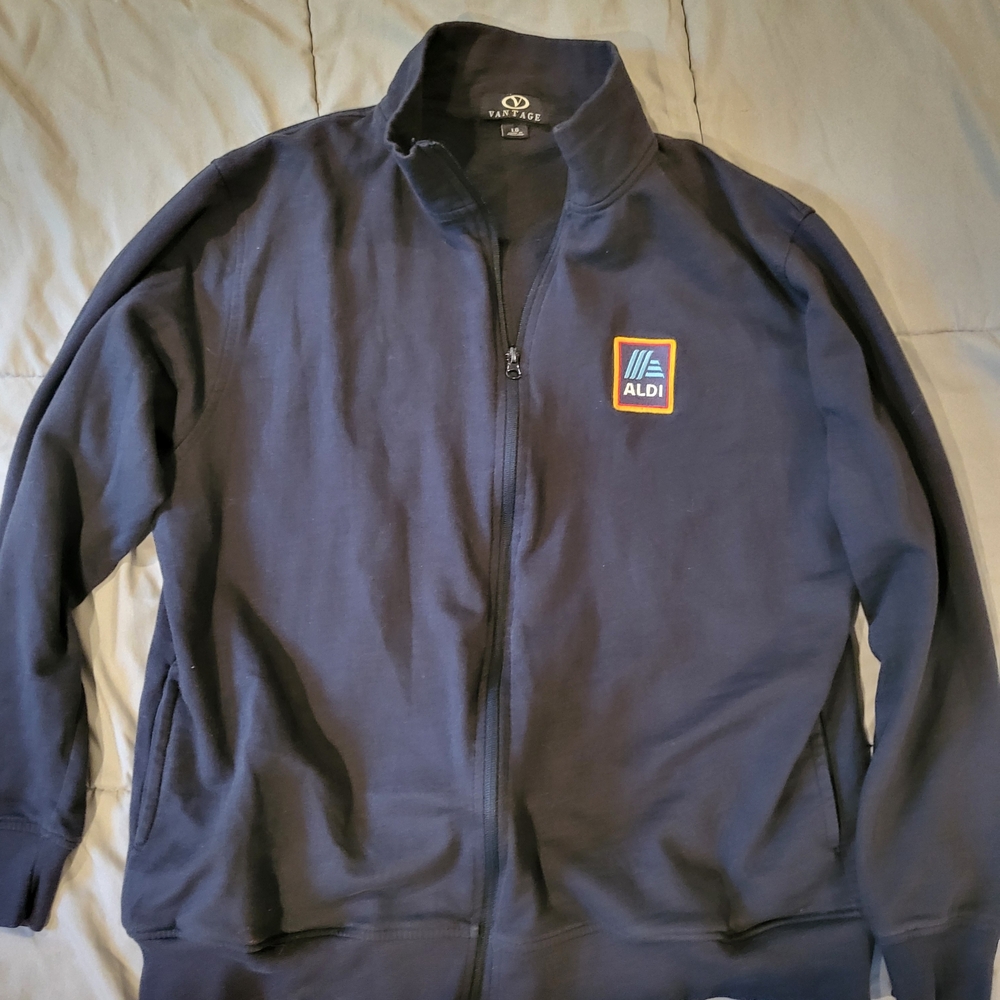 Men's Dark Blue Zip-Up Sweater